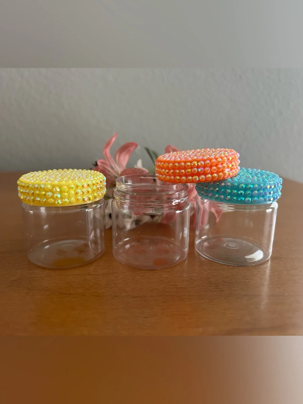 Containers Mini Yellow Orange Blue Travel Bedazzled Storage